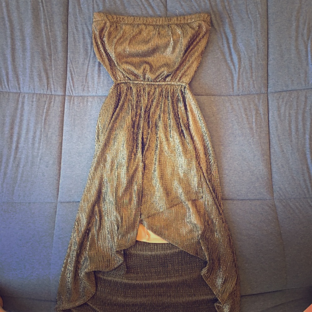 Gold High Low Dress